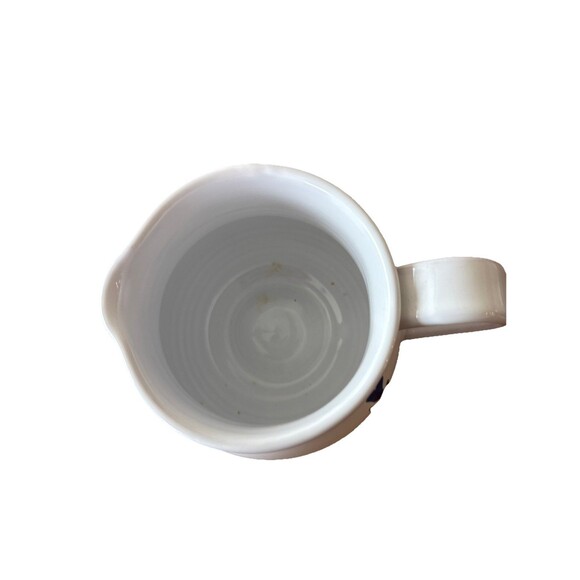 Hand Painted Made In Italy Tulip Flower Pitcher Creamer Vintage‎ 6” White Glaze - Picture 4 of 6